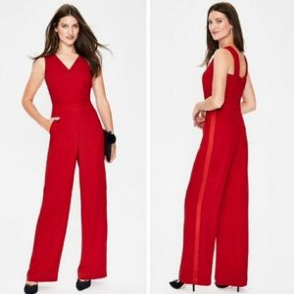 NWT Boden Dark Red Hexham Jumpsuit Size 4 Available